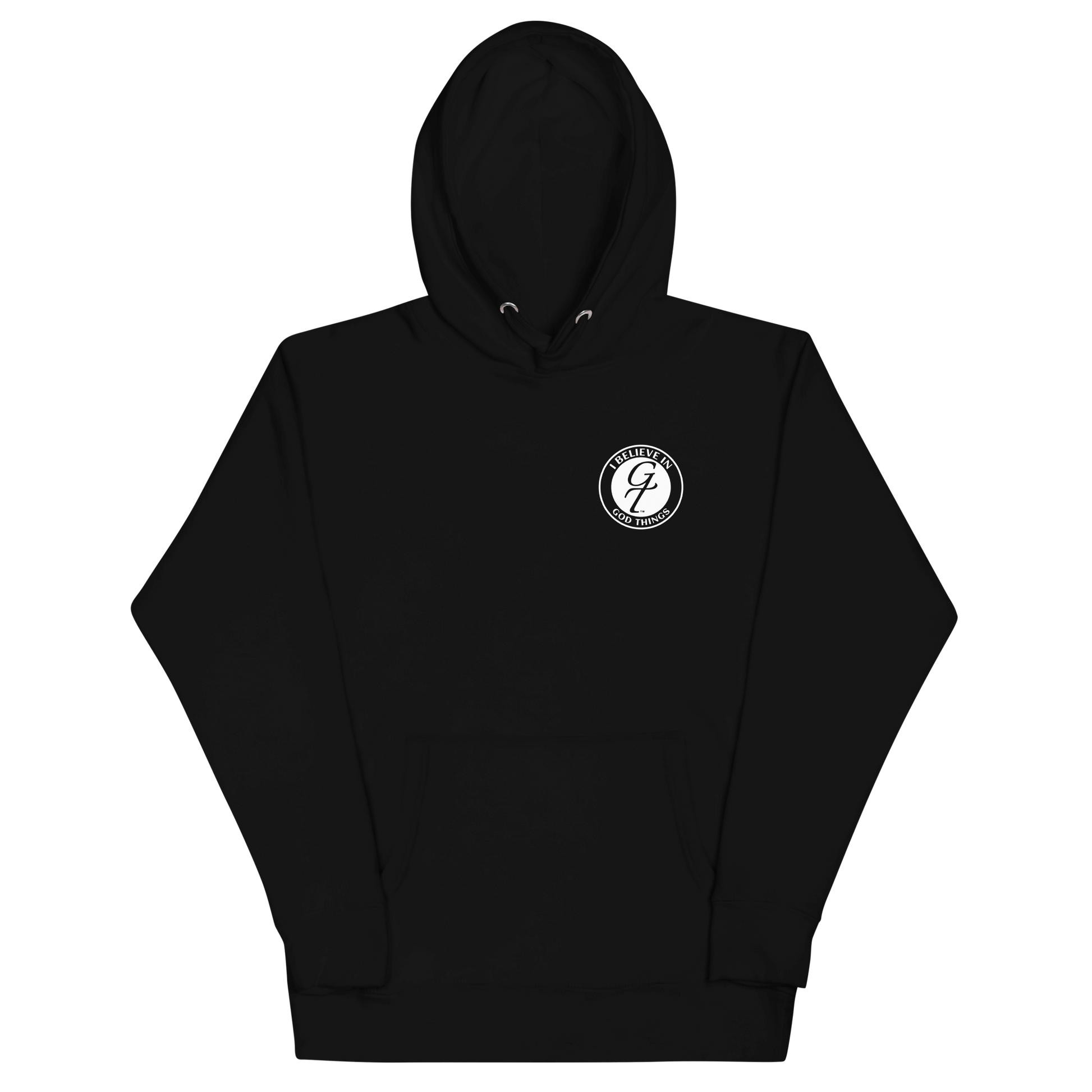 Christian faith hoodie featuring I Believe In God Things logo, perfect for cozy comfort and expressing faith.