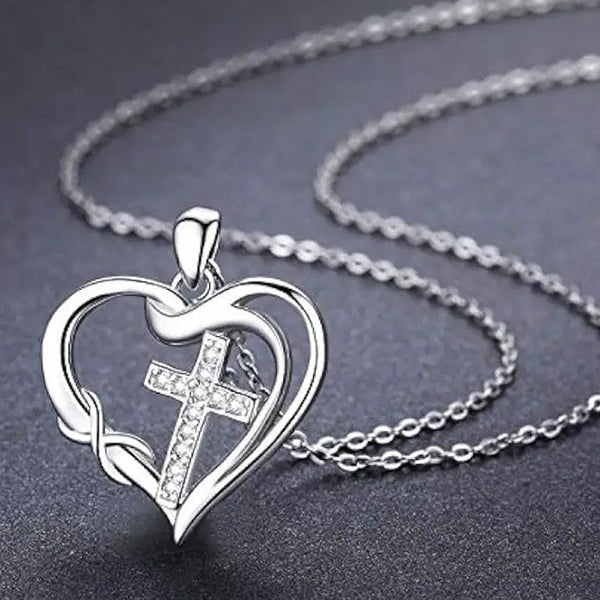 Love Theme Necklace Heart, Cross & Infinity Faith Pendant