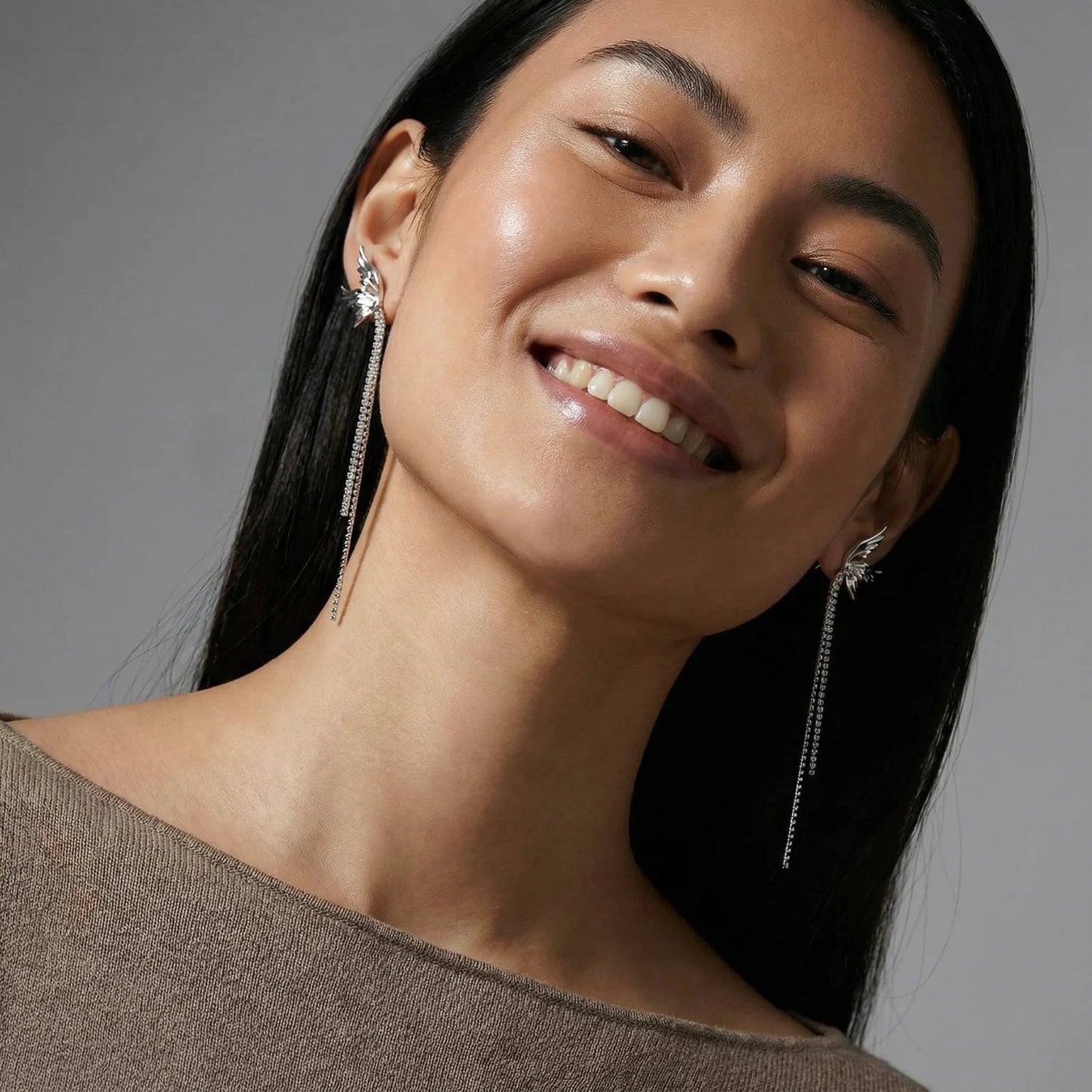 Angel Wing Threader Earrings