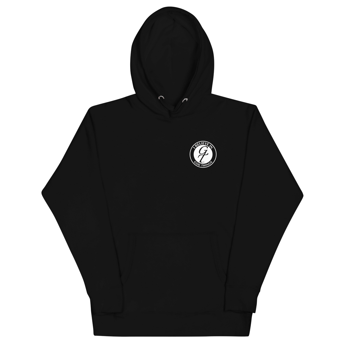 Christian faith hoodie featuring I Believe In God Things logo, perfect for cozy comfort and expressing faith.